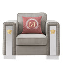 William Modern Style Gray Chair with Metal legs
