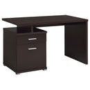 Irving 2-drawer Office Desk with Cabinet Cappuccino - My Sweet Home Furniture (Queens, NY)