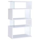 Emelle 4-tier Bookcase White and Clear - My Sweet Home Furniture (Queens, NY)