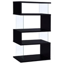 Emelle 4-tier Bookcase Black and Clear - My Sweet Home Furniture (Queens, NY)