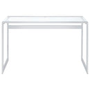 Hartford Glass Top Writing Desk Chrome - My Sweet Home Furniture (Queens, NY)