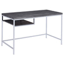 Kravitz Rectangular Writing Desk Weathered Grey and Chrome - My Sweet Home Furniture (Queens, NY)