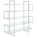 Elmer 5-shelf Bookcase Chrome and Clear - My Sweet Home Furniture (Queens, NY)