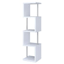 Baxter 4-shelf Bookcase White and Chrome - My Sweet Home Furniture (Queens, NY)