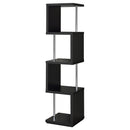 Baxter 4-shelf Bookcase Black and Chrome - My Sweet Home Furniture (Queens, NY)