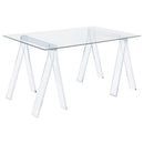 Amaturo Writing Desk with Glass Top Clear - My Sweet Home Furniture (Queens, NY)