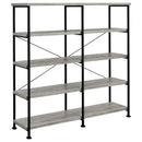 Analiese 4-shelf Open Bookcase Grey Driftwood - My Sweet Home Furniture (Queens, NY)