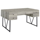 Analiese 4-drawer Writing Desk Grey Driftwood - My Sweet Home Furniture (Queens, NY)