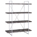 Grimma 4-shelf Bookcase Rustic Grey Herringbone - My Sweet Home Furniture (Queens, NY)