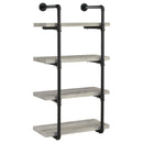 Elmcrest 24-inch Wall Shelf Black and Grey Driftwood - My Sweet Home Furniture (Queens, NY)