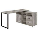 Hertford L-shape Office Desk with Storage Grey Driftwood - My Sweet Home Furniture (Queens, NY)