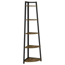 Jacksonville 5-tier Corner Bookcase Aged Walnut - My Sweet Home Furniture (Queens, NY)