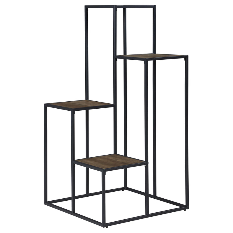 Rito 4-tier Display Shelf Rustic Brown and Black image