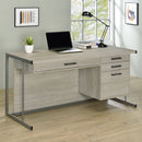 Loomis 4-drawer Rectangular Office Desk Whitewashed Grey and Gunmetal - My Sweet Home Furniture (Queens, NY)