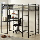 Sherman Silver/Gun Metal Full & Queen Bed w/ Workstation