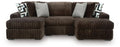 Midnight-Madness Double Chaise Sectional - Chocolate