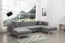 Salma Modern Style Gray Sectional with Acrylic legs