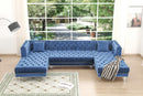 Salma Modern Style Blue Sectional with Acrylic legs