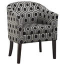 Jansen Hexagon Patterned Accent Chair Grey and Black - My Sweet Home Furniture (Queens, NY)