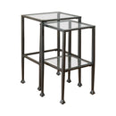 Leilani 2-piece Glass Top Nesting Tables Black - My Sweet Home Furniture (Queens, NY)