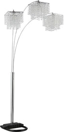 Miriam Crystal Drop Shade Floor Lamp Chrome - My Sweet Home Furniture (Queens, NY)