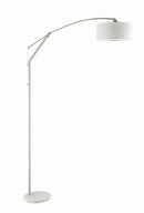 Moniz Adjustable Arched Arm Floor Lamp Chrome and White - My Sweet Home Furniture (Queens, NY)