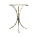Eloise Round Accent Table with Curved Legs Chrome - My Sweet Home Furniture (Queens, NY)