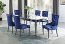 Queen Gold Modern Style Dining Table in Silver finish Wood