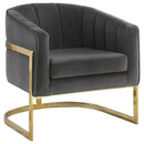 Joey Tufted Barrel Accent Chair Dark Grey and Gold - My Sweet Home Furniture (Queens, NY)