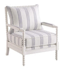 Blanchett Upholstered Accent Chair with Spindle Accent White and Navy - My Sweet Home Furniture (Queens, NY)