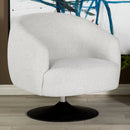 Dave Upholstered Swivel Accent Chair Beige and Matte Black - My Sweet Home Furniture (Queens, NY)