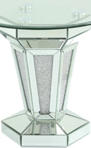 Diva Modern Style Glass End Table with Silver fiinish
