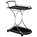 Elfman 2-shelve Serving Cart Chrome and Black - My Sweet Home Furniture (Queens, NY)