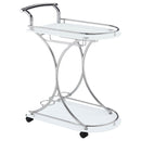 Elfman 2-shelve Serving Cart Chrome and White - My Sweet Home Furniture (Queens, NY)
