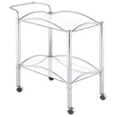 Shadix 2-tier Serving Cart with Glass Top Chrome and Clear - My Sweet Home Furniture (Queens, NY)
