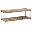Gerbera Accent Bench with Slat Shelf Natural and Gunmetal - My Sweet Home Furniture (Queens, NY)