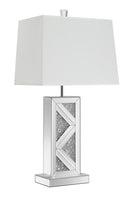 Carmen Geometric Base Table Lamp Silver - My Sweet Home Furniture (Queens, NY)