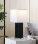 Bridle Square Shade Bedside Table Lamp Black - My Sweet Home Furniture (Queens, NY)