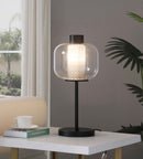 Ingrid Glass Shade Bedside Table Lamp Black - My Sweet Home Furniture (Queens, NY)