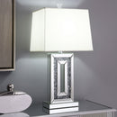 Ayelet Table Lamp with Square Shade White and Mirror - My Sweet Home Furniture (Queens, NY)