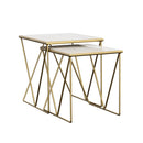 Bette 2-piece Nesting Table Set White and Gold - My Sweet Home Furniture (Queens, NY)