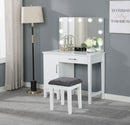 Elijah Makeup Vanity Table with LED Mirror and Stool - My Sweet Home Furniture (Queens, NY)