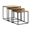 Belcourt 3-piece Square Nesting Tables Natural and Black - My Sweet Home Furniture (Queens, NY)