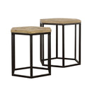 Adger 2-piece Hexagon Nesting Tables Natural and Black - My Sweet Home Furniture (Queens, NY)