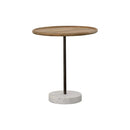 Ginevra Round Wooden Top Accent Table Natural and White - My Sweet Home Furniture (Queens, NY)