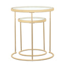 Maylin 2-piece Round Glass Top Nesting Tables Gold - My Sweet Home Furniture (Queens, NY)