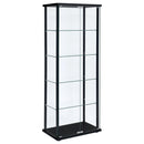 Delphinium 5-shelf Glass Curio Cabinet Black and Clear - My Sweet Home Furniture (Queens, NY)