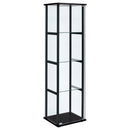 Cyclamen 4-shelf Glass Curio Cabinet Black and Clear - My Sweet Home Furniture (Queens, NY)