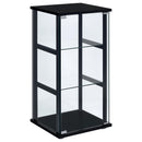 Cyclamen 3-shelf Glass Curio Cabinet Black and Clear - My Sweet Home Furniture (Queens, NY)