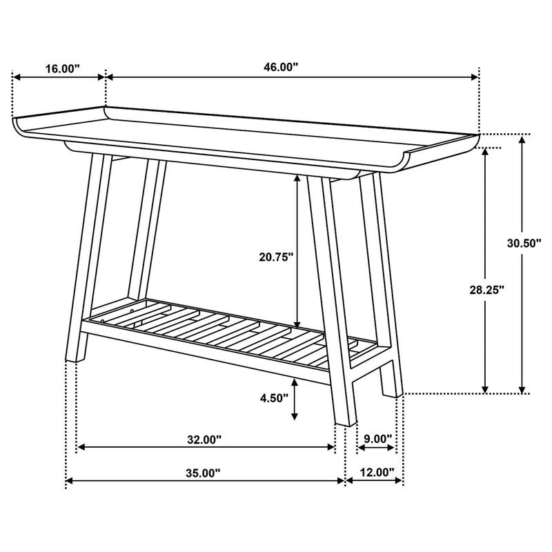 Ornelas 46-inch Console Table with Slatted Shelf Mango Brown - My Sweet Home Furniture (Queens, NY)